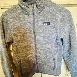 Patagonia Gray Fleece Jacket with Standing Collar Size Youth Large/12